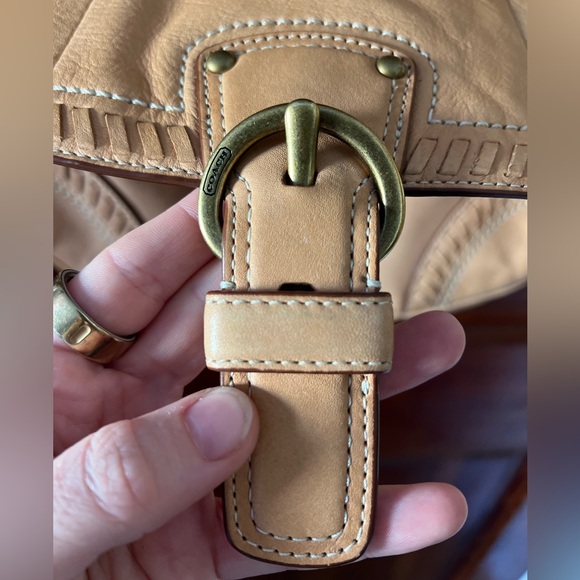 Coach Poppy Whipstitch Leather Hobo Crossbody Bag Saddle Tan 19004 Y2K Boho - Picture 4 of 10